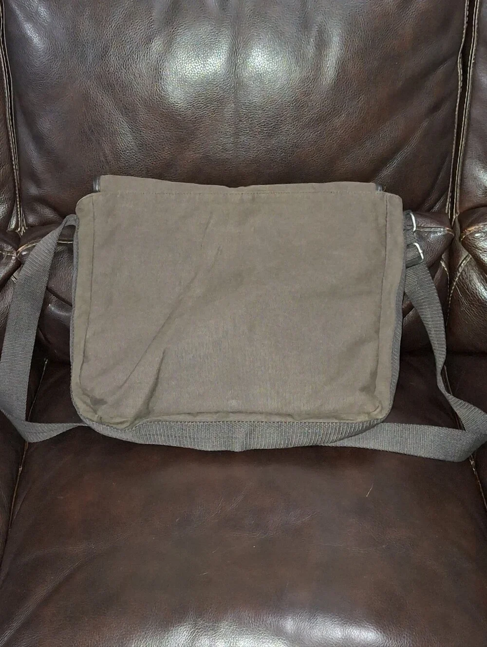 Brown Calvin Klein Canvas Messenger Bag
